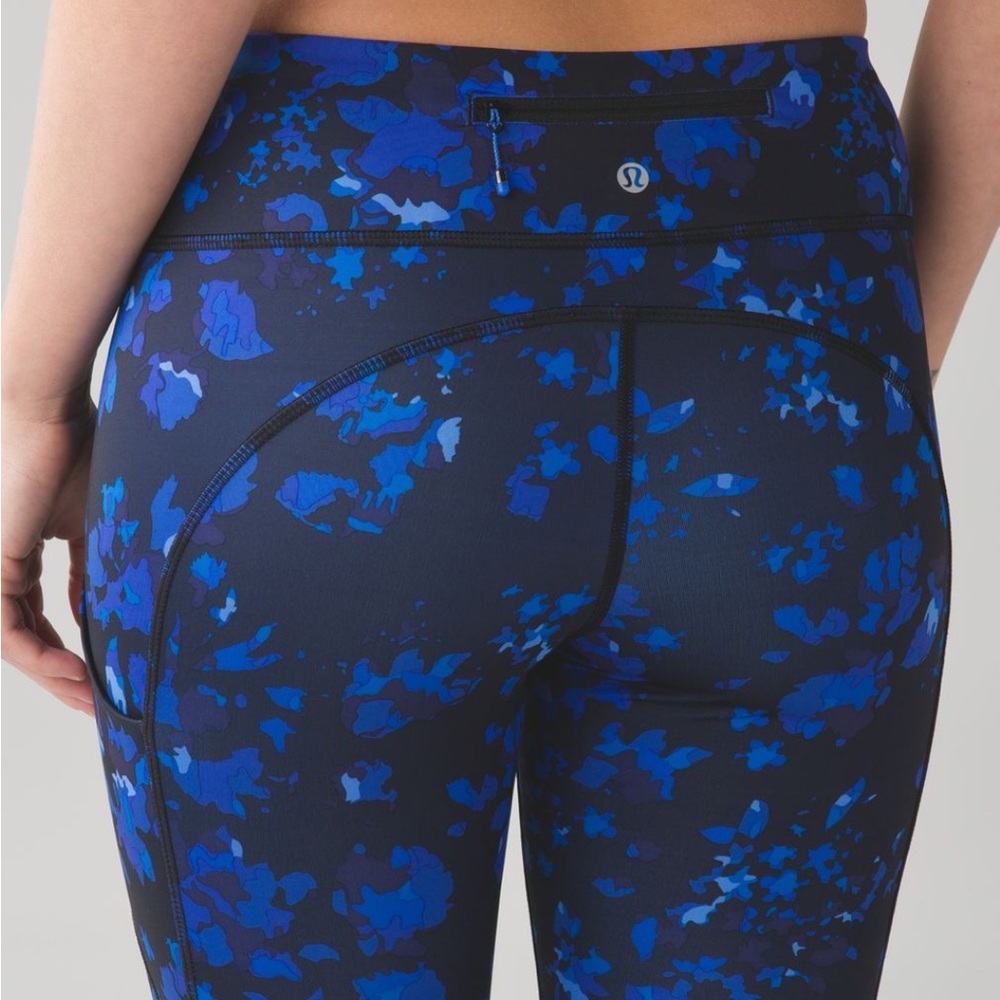 lululemon athletica Navy and Blue Patterned Leggings